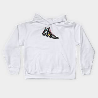 Space Converse Illustration black &amp; colour Kids Hoodie